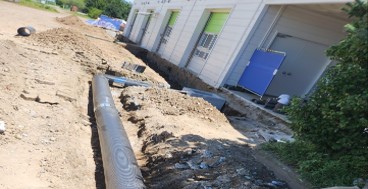 우수관 설치(D300) 및 연결엘보 설치2